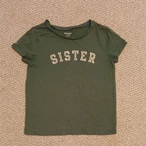 Old Navy Dark Green 'Sister' Tee L